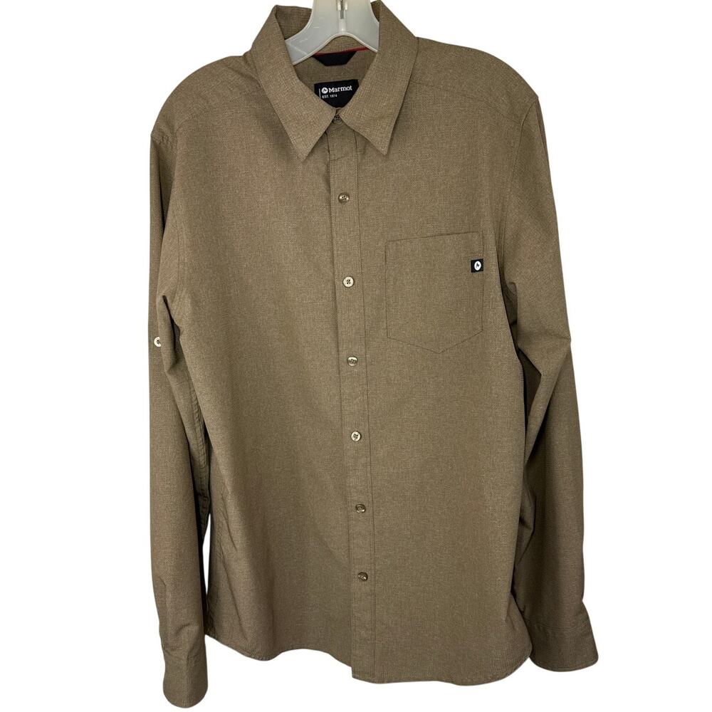 The Marmot Aerobora long-sleeve shirt, Tan, Size medium, Mens